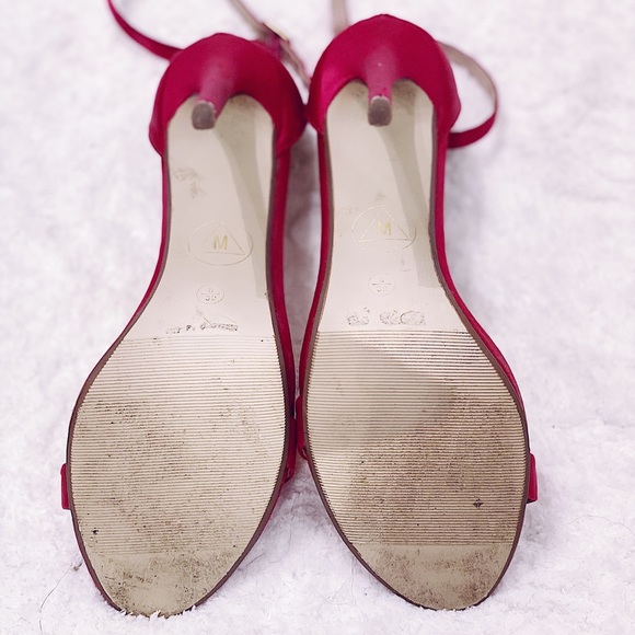 Hot Pink Strappy Open Toe Stilettos - Picture 8 of 9